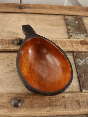 Hand carved wooden scoop bowl - wooden,