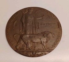Militaria - WW1 Bronze Memorial Plaque Awarded To Sidney Macrae Bishop 1/DCLI -
