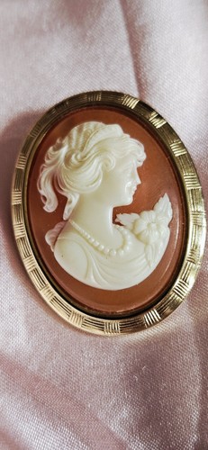 Vintage gold carved shell - vintage,