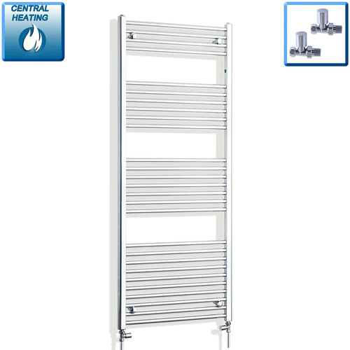Chrome heated towel rail - heated,