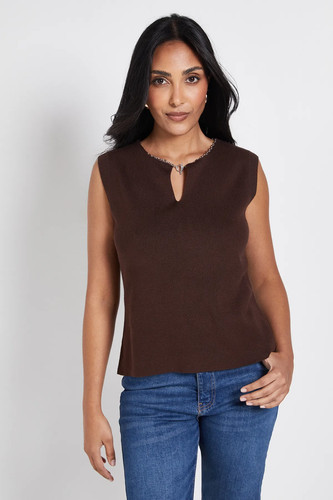 Wallis chocolate sweater - sweater, vest