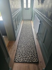 Almost 4metre long Leopard print carpet hallway runner