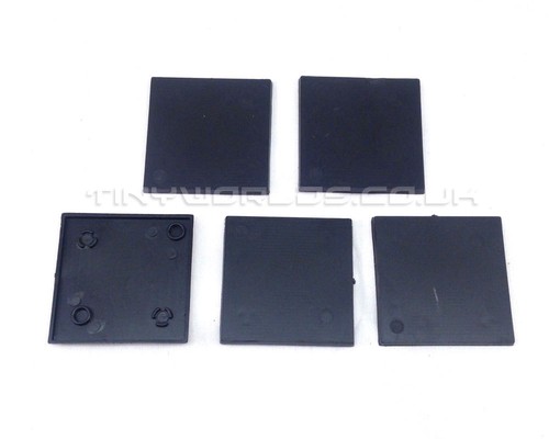 50mm square black plastic - 5,
