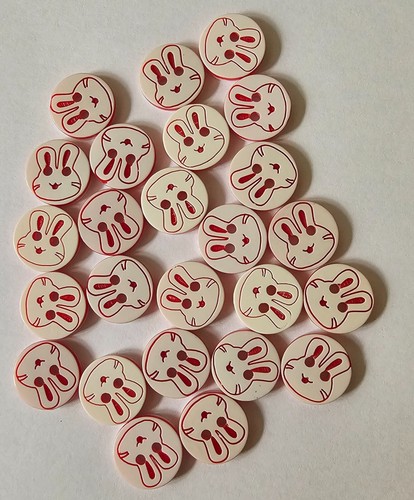 Red white rabbit pattern - &,