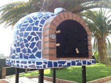 Outdoor Wood Fired Pizza Oven - Mediterrani Royal Blue Mosaic