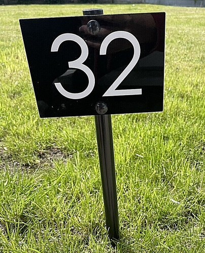 Freestanding modern house sign - freestanding,