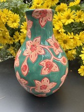 Anthropologie Hand-Painted Ceramic Bloom Vase NWT