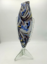 Vintage Glass Fish Ornament Murano ? Hand Blown Large 40cm Long 1960s Retro MCM