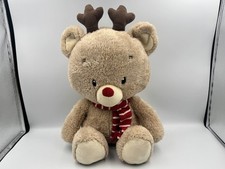 Clinton's Cards Reindeer Bear Soft Toy Plush - 15” Seated 