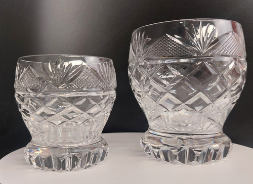 Pair vintage cut crystal - pair,