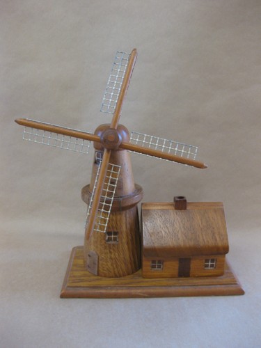 Vintage wooden windmill - vintage,
