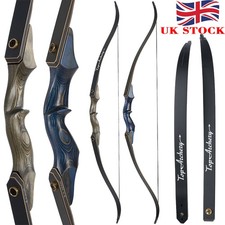 60" Takedown Recurve Bow 25-50lb Wooden Riser RH Archery Hunting Shooting Target