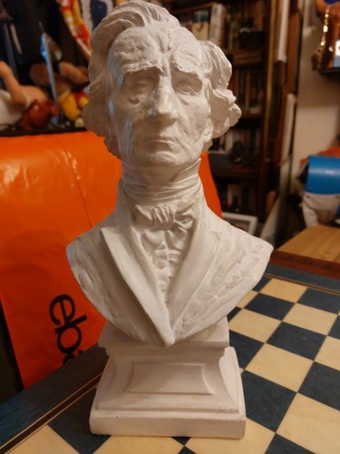 Vintage signed plaster bust - plaster,