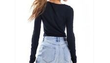 Women’s Black Long Sleeve Bodysuit Slim Fit, Stretchy & Stylish Leotard S - XL