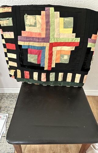 Antique silk log cabin - cabin, quilt
