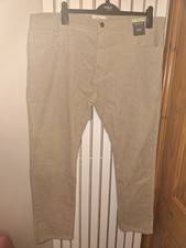 New M&S Men's Cord 42" Waist 29" Leg Stone Coloured Slim Fit Trousers RRP £30