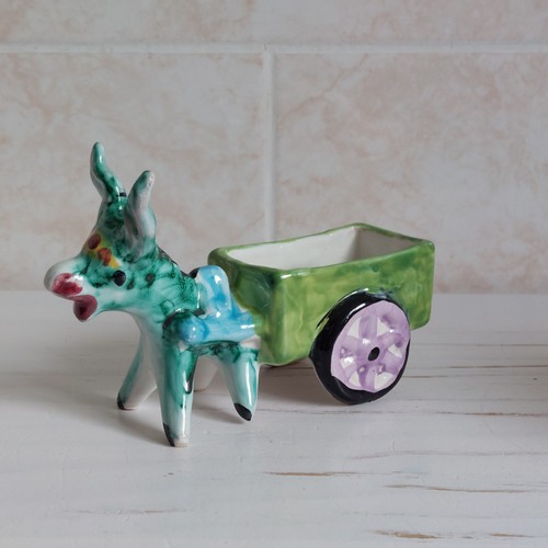 Vintage donkey cart planter - cart,