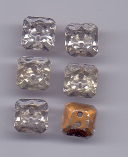 Glass vintage buttons clear - 6,