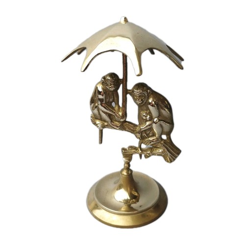 Vintage brass ornament monkey - ornament,