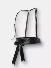 NEW Torrid Harness Ribbon Black Body Goth Alt Tie Up Size 20 22 24