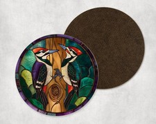 Woodpecker Bird Couple Stained