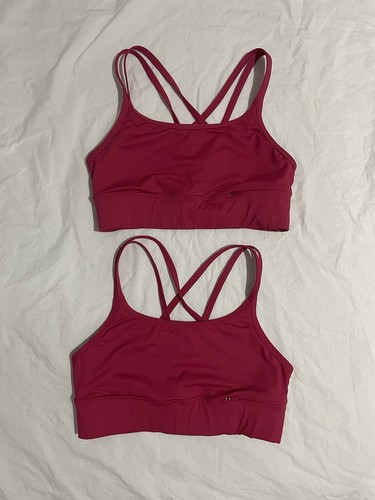Pink strappy sports bras - pink,