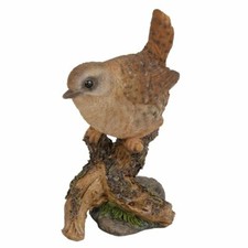 Vivid Arts Wren Bird On A Stump- Indoor Outdoor Garden Ornament Gift