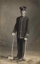 Firefighter Fireman in Studio