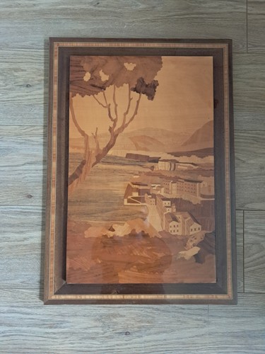 Vintage island scene - vintage, wooden
