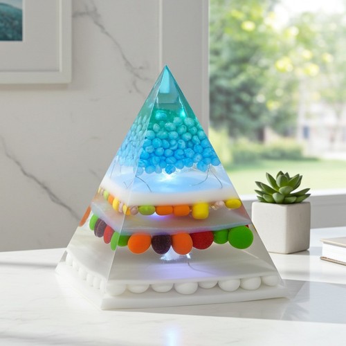 Large resin pyramid - large, lamp