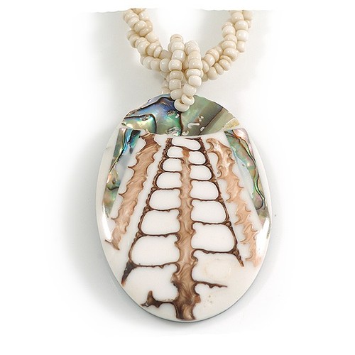 Oval shell pendant antique - oval,
