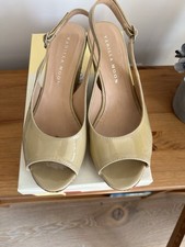 Immaculate Ladies Vanilla Moon Beige Patent Cork Wedge Sandals 38 / 5