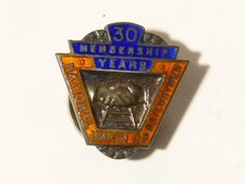 1948 Silver Enamel Badge National Union of Railwaymen 30 Years in Box NUR
