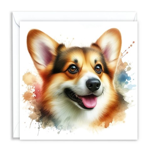 Corgi dog watercolour splash - dog,