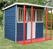 WOODEN PLAYHOUSE WENDY HOUSE GARDEN DEN SHEFIF CHILDRENS KIDS WOOD 6x6 6ft
