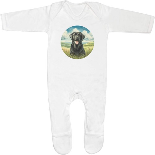 Happy black labrador baby - black,