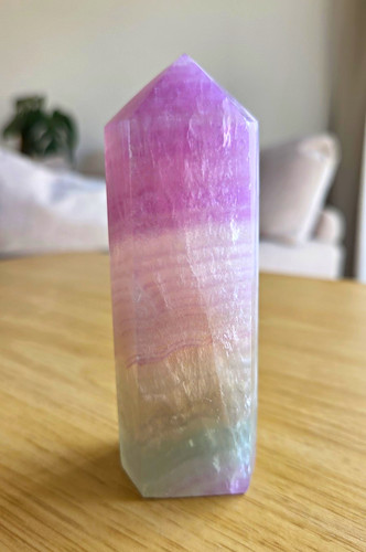 Silk fluorite obelisk - silk,