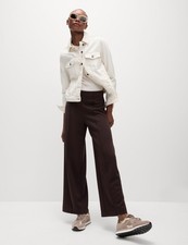 Marks & Spencer Womens Brown Wide leg Women Trousers - M&S