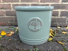 30% OFF Imperfect Green Heritage Cylinder Garden Ceramic Planter Plant pot