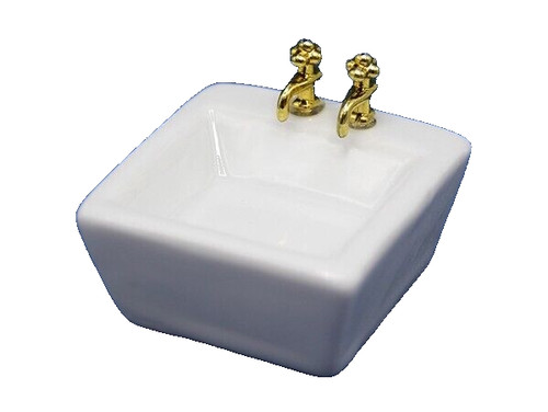 Dolls house sink - dolls, square