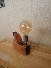 Vintage Steampunk Small Wood Plane Lamp Upcycled using quality components.