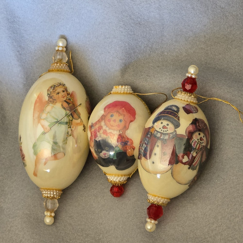 Vtg goose duck egg - goose, embellished