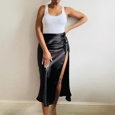 Topshop black split - topshop, satin