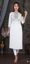INDIAN WOMEN White  LINEN 1