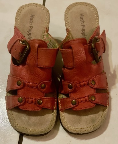 Hush puppies red leather - puppies,