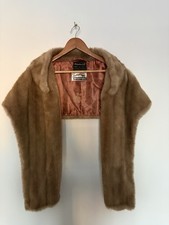 Vintage 1950s–1960s Constance Murray Tissavel Faux Mink Bolero Size 8-14