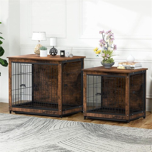 Large wood dog crate wire - dog,