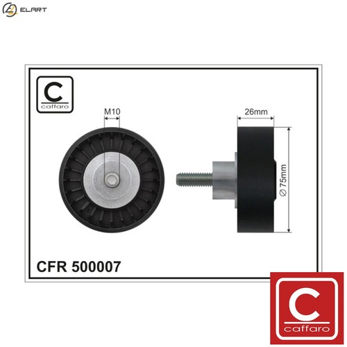 Deflectionguide pulley vribbed - pulley,