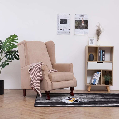Recliner cream fabric - recliner,