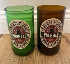 Temerity Jones Ale Glasses Set of 2 Green Brown Glass Pale Ale Blonde Lager